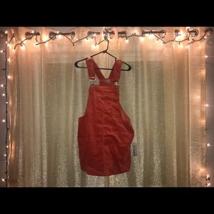 Burnt orange,soft, overall dress